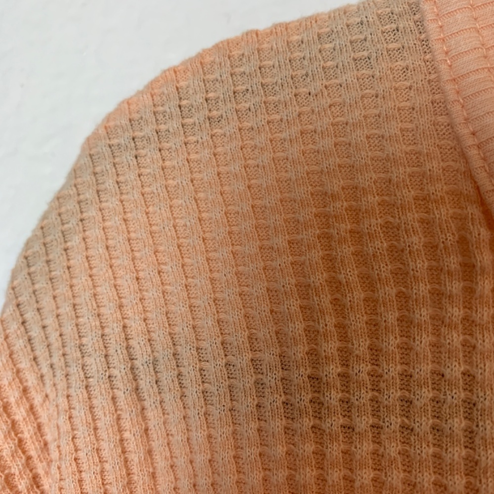 Offline by Aerie T Shirt Large Dance Club Waffle Knit Long Sleeve Peach Orange - Picture 5 of 15